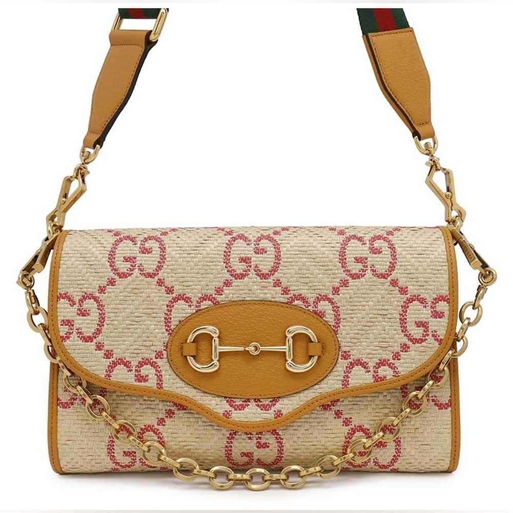 Gucci Beige and Red Shoulder Bag